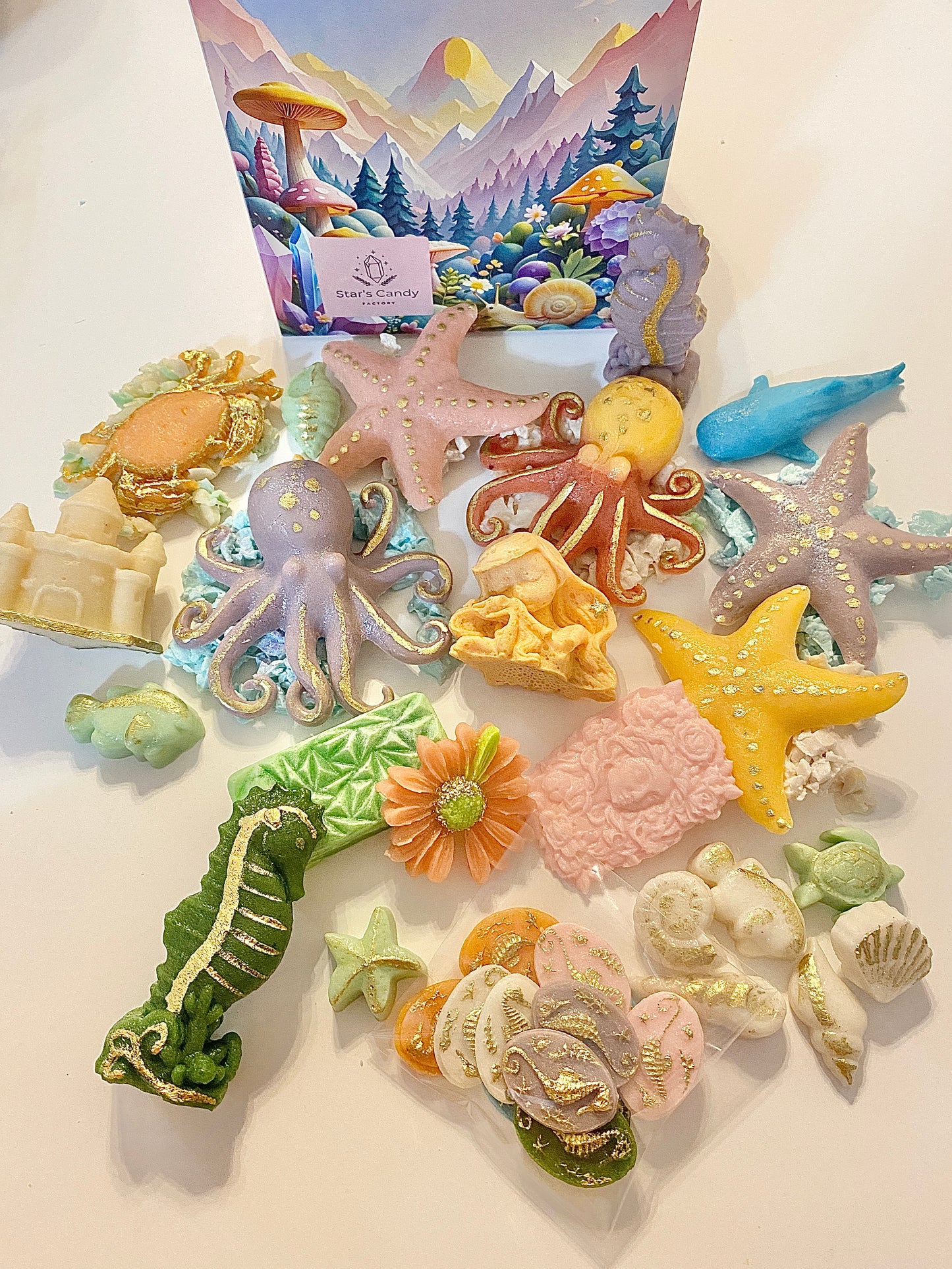 Mermaid Lagoon Kohakuto Candy Set – Crystal Candy Seashells, Mermaid & Ocean Candy, Beach Party Treats