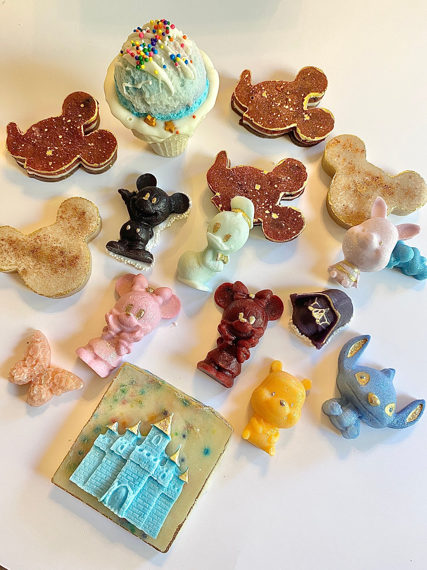 Disney 70th Anniversary Celebration Candy Set – Kohakuto Crystal Candy Gift, Disney Castle & Mickey Treats with Keychain + Stickers