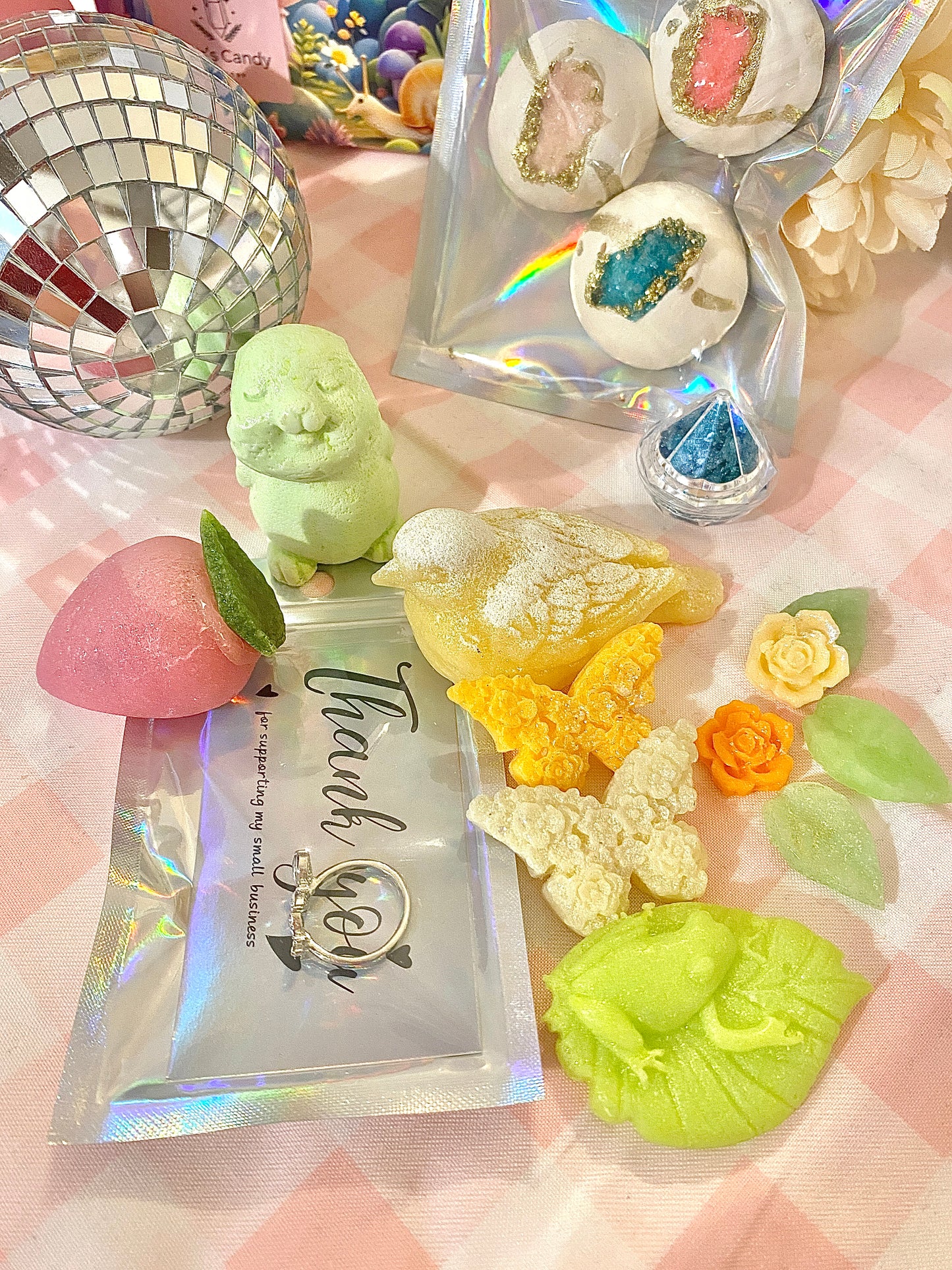 Small Springtime Kohakutou Crystal Candy Collection kohakutou animal and flower shapes crystal candy butterfly and bug shapes