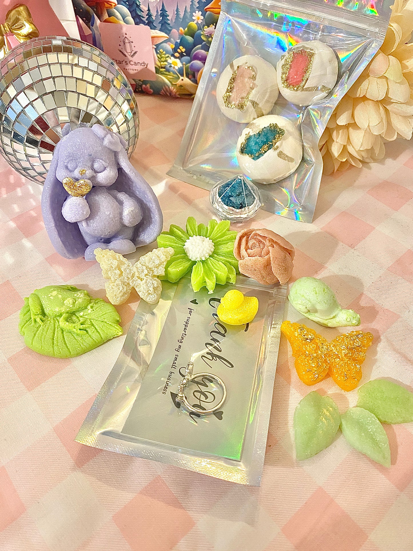 Small Springtime Kohakutou Crystal Candy Collection kohakutou animal and flower shapes crystal candy butterfly and bug shapes