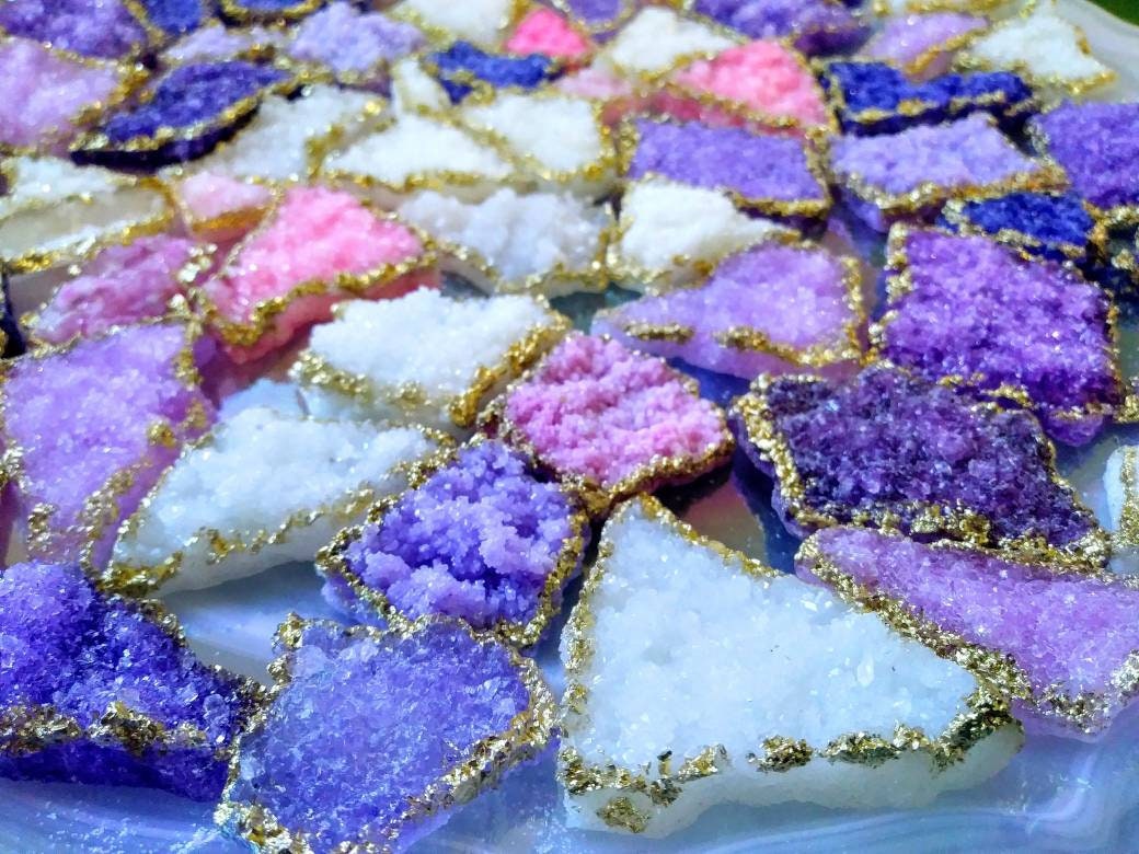 Edible Crystals, edible geode druzy, pure sugar created in a sparkly artistic way, no expiration date on these sugar gems!