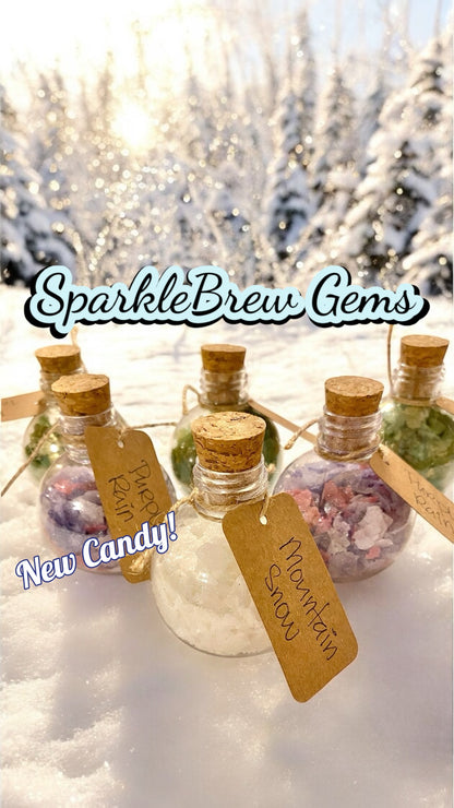 SparkleBrew Gem Drink Transformations Fun whimsical Winter Wonderland Drink Effects add Glitter and Fizz to any soda