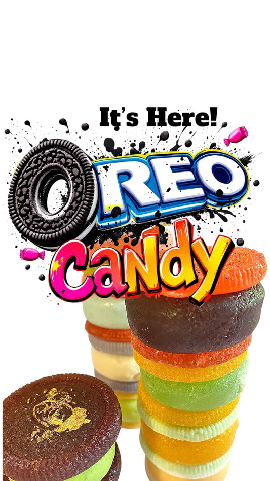 Fun Oreo Cookie themed kohakutou candy mix and match flavors your own way add sour candy gems to them for extra ASMR crunchiness!
