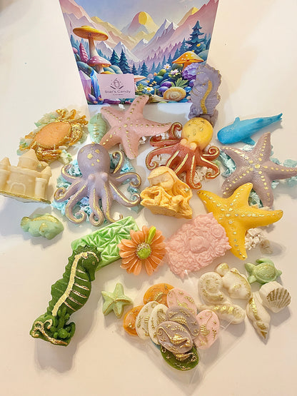 Mermaid Lagoon Kohakuto Candy Set – Crystal Candy Seashells, Mermaid & Ocean Candy, Beach Party Treats