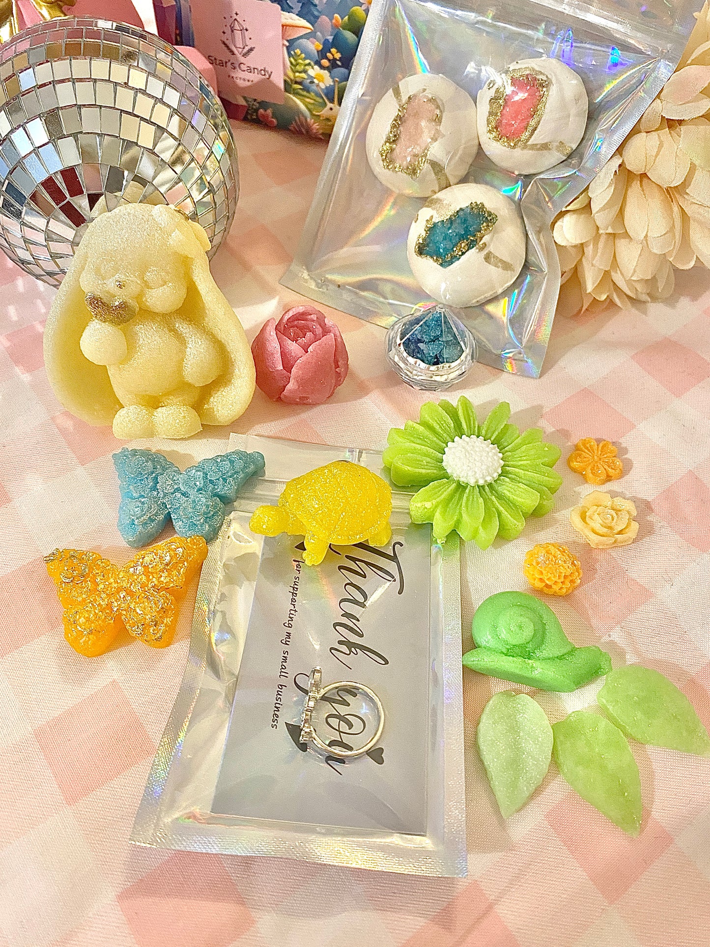 Small Springtime Kohakutou Crystal Candy Collection kohakutou animal and flower shapes crystal candy butterfly and bug shapes