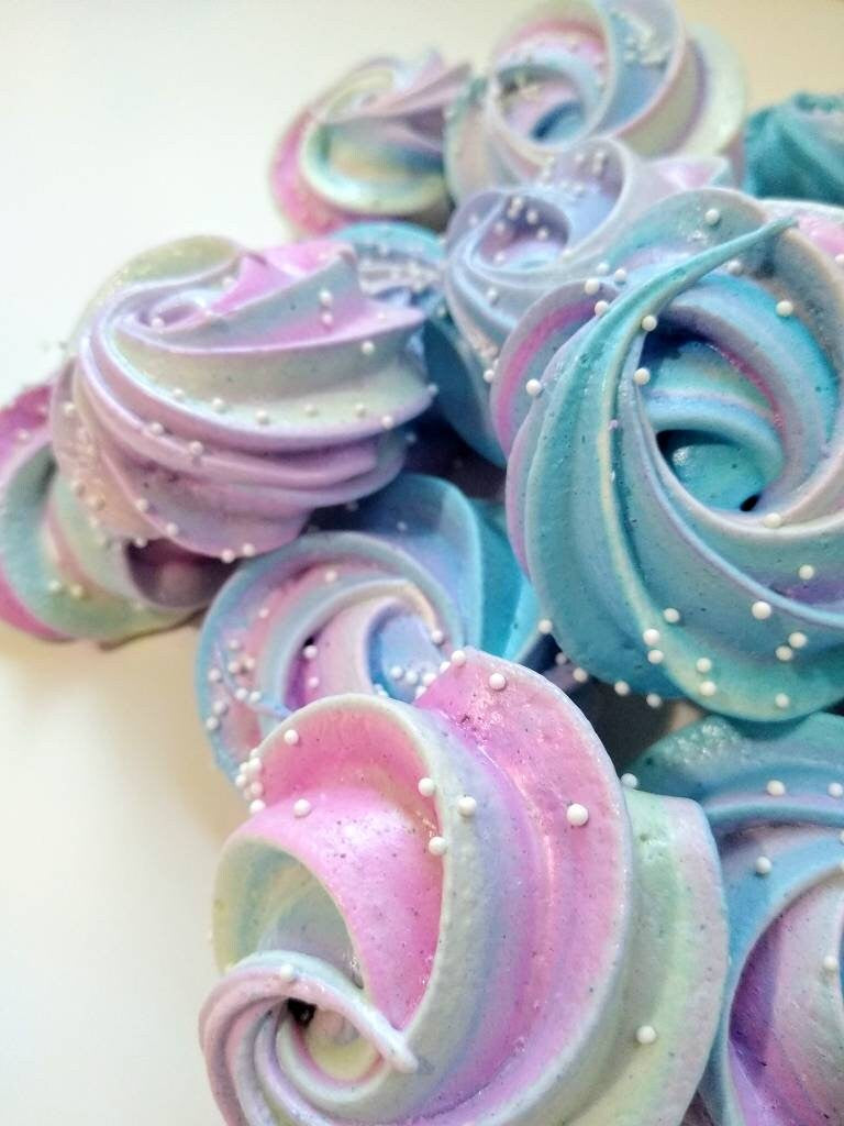 Colorful Swirling Meringue Cookies